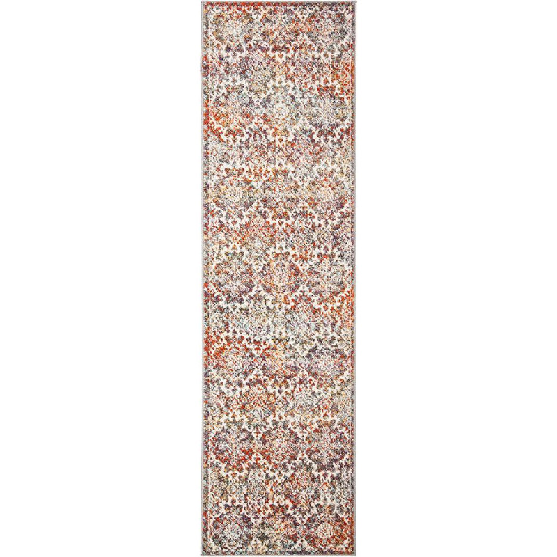 Felty Oriental Light Gray/Rust Area Rug, Runner 2'3" x 8'