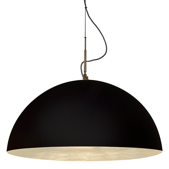 1 - Light Chrome Dome Pendant, Black/White