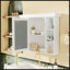 Armoire de rangement murale blanche 35 po x 28 po avec porte miroir
