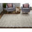 Tapis en laine avoine bouclé / crocheté Orion-10695155