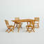 Ensemble de salle à manger d'extérieur 5 pièces comprenant une table rectangulaire en bois d'acacia et 4 chaises d'appoint pliantes, 40 x 72 pouces, huile naturelle-371004931-385017279