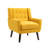 Jaqueze Upholstered Yellow Linen Blend Tufted Wide Back Armchair with Solid Wood Legs-1410205029