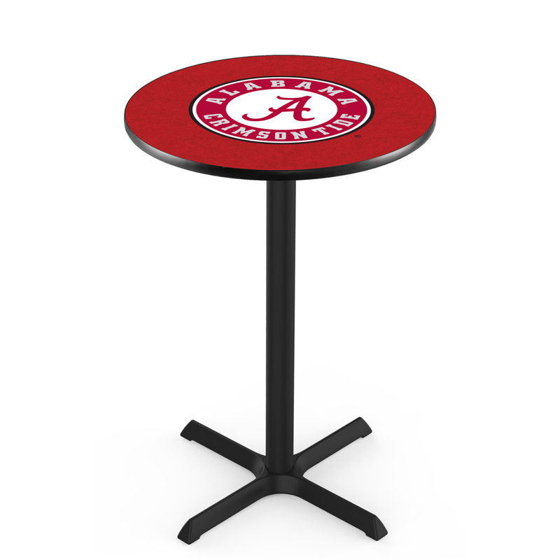 Round Metal Base Dining Table, University of Alabama - Script "A" Logo