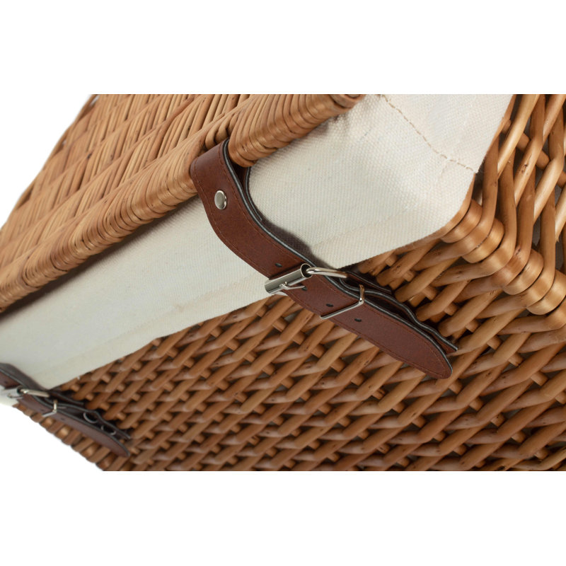 Wicker Laundry Hamper Basket with Lining, 50cm H x 37cm W x 46cm D, Natural