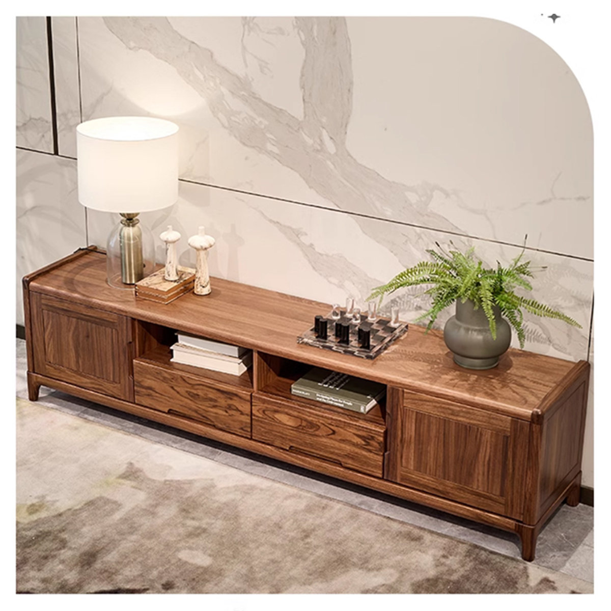 Feel High Pillows 78.74" Natural Wood Solid Wood TV Stands Wayfair Canada