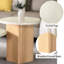 End Table With Marble Top And 32mm Thick Oak Finish, Resin Construction, 40lbs Weight Capacity, 24 Inches In All Dimensions Featuring Marble, Wooden Curved Base, Veneer, Limit, Size
