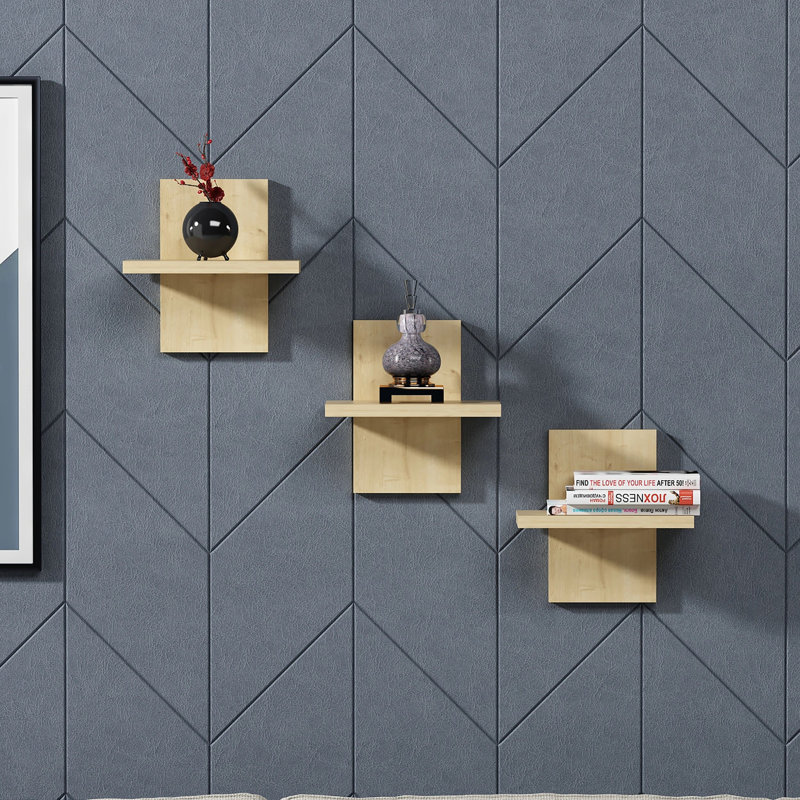 Concezio 3 Piece Floating Shelf, Oak