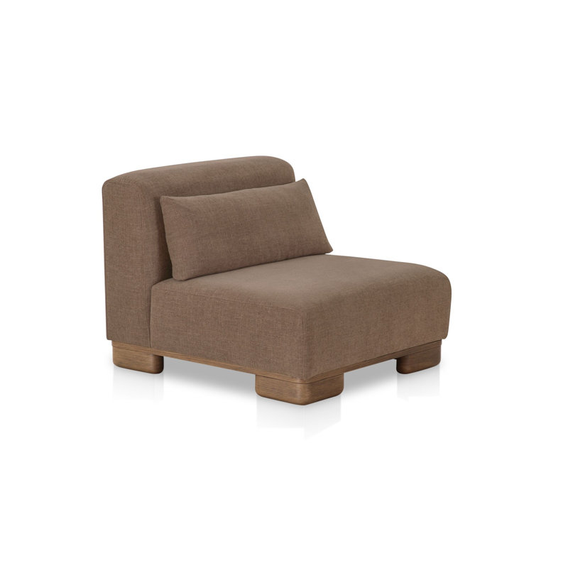 JUNE SLIPPER CHAIR PERFORMANCE FABRIC OATMEAL, Brown