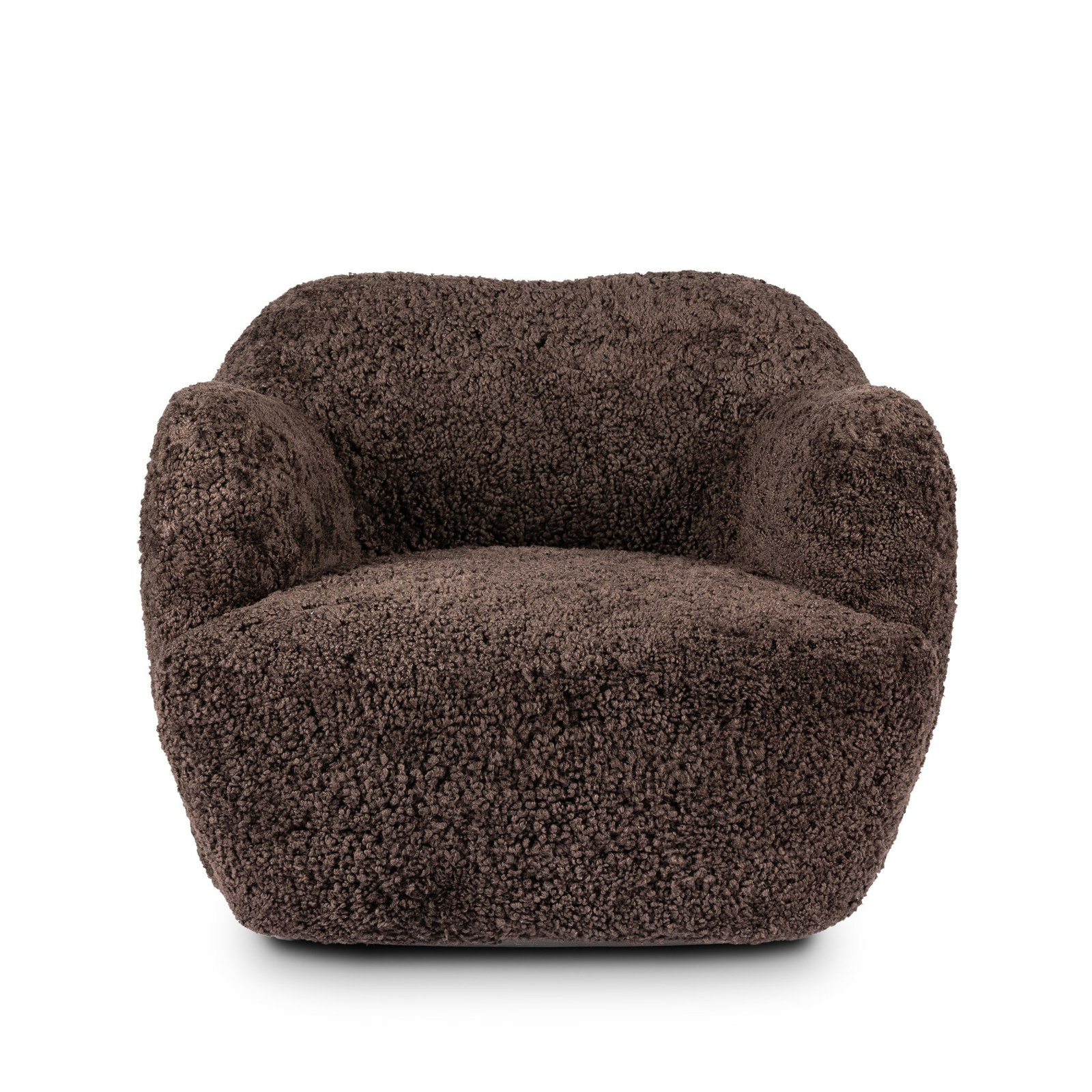 Alaska Swivel Barrel Chair, Cocoa Shearling