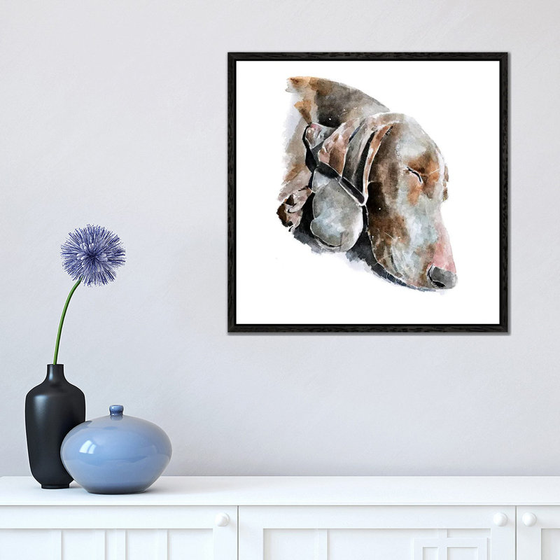 Love Eternal Weimaraner - Painting on Canvas, Black Framed, 45.72 cm H x 45.72 cm W