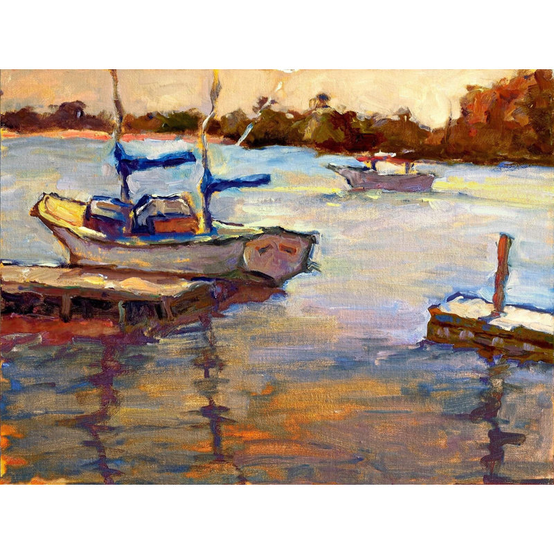 Funky Sailboat Print by John Beard, 36" H x 48" W x 2" D, Unframed