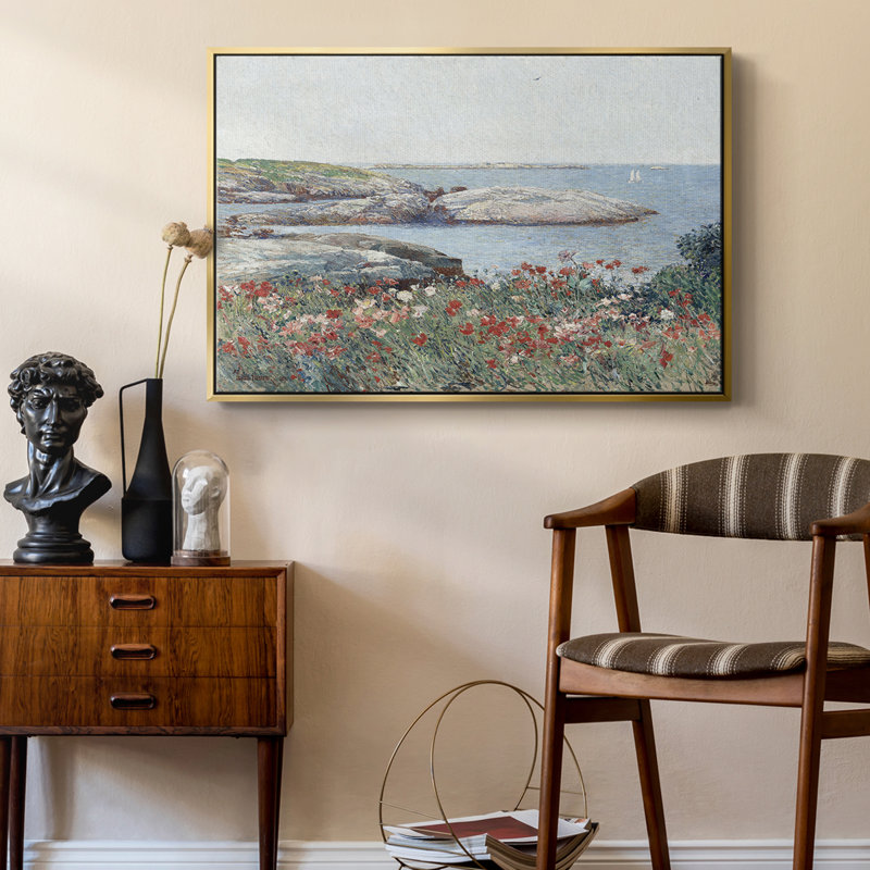 «Vintage Landscape - Dcccii» sur toile, Toile avec cadre flottant or, H 27 po x l 41 po x P 2 po