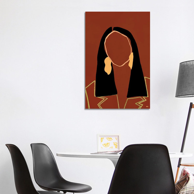 « Joi » par Bria Nicole-impression d’art graphique, Pas de tapis, Toile tendue, H 40 po x l 26 po x P 1,5 po