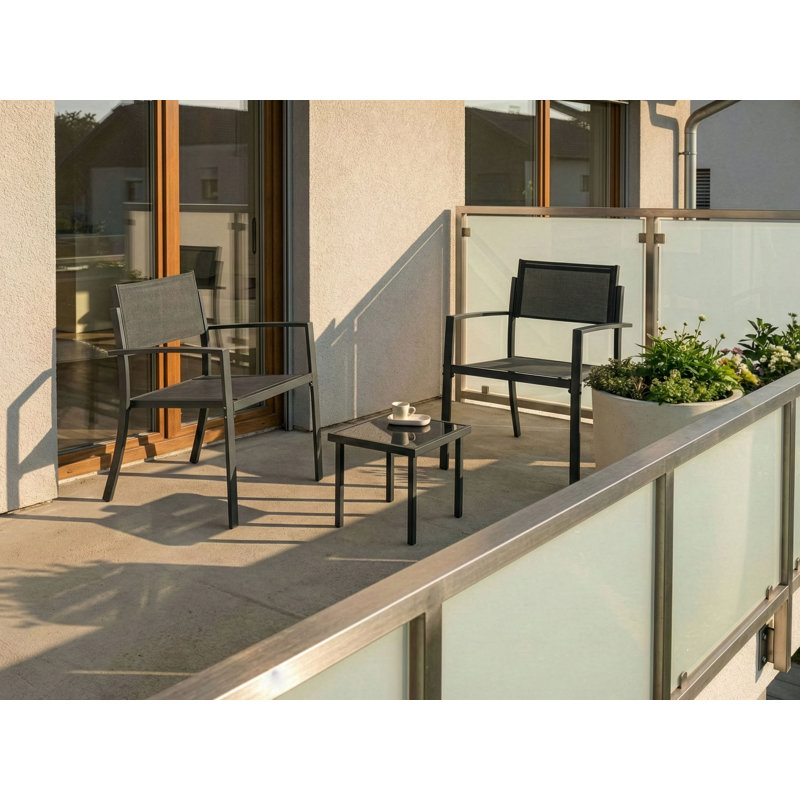 Bistro Set Castone Metal Grey, Dark Grey