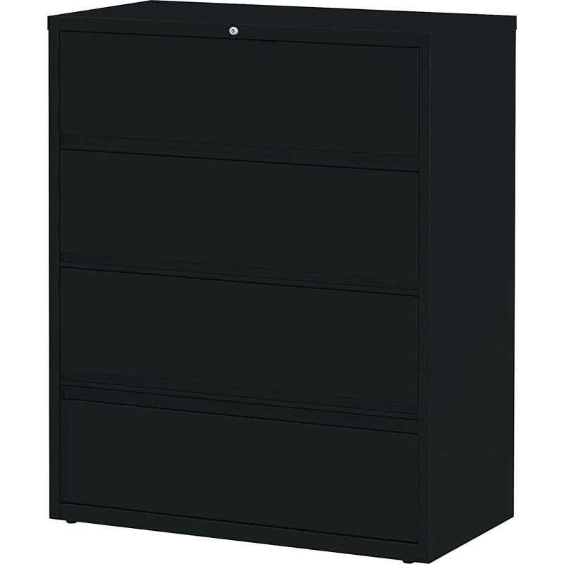 Fortress 42'' Wide 4 -Drawer Steel File Cabinet, Black