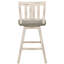 2 chaises à hauteur de comptoir, blanc gris, bois d'hévéa massif, pivotant à 360 degrés, dossier à lattes verticales, gris rustique Spiritualité de la salle à manger - bois, pivotant dans la pièce-1353485767-1353485766