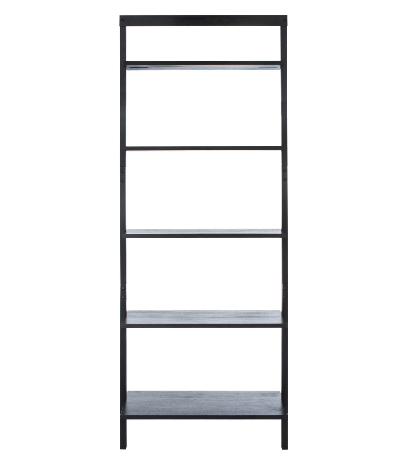Joe Ladder Bookcase, 76" H x 28" W x 14" D, Black