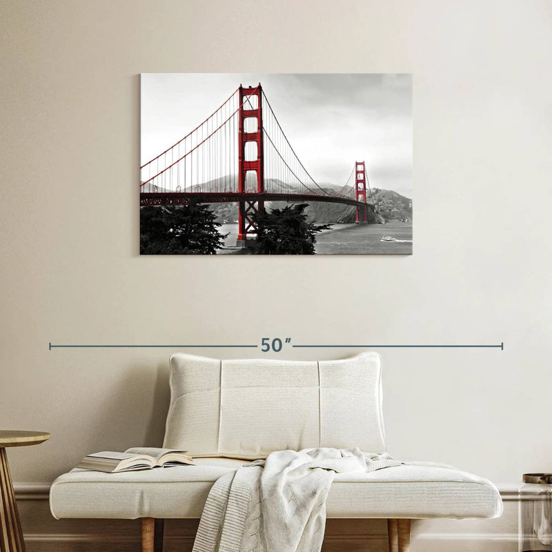 Pont du Golden Gate rouge vif, H 24 po x l 36 po