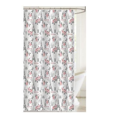Floral Shower Curtain with Hooks Included