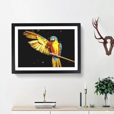 Yellow Macaw Parrot - Picture Frame Painting Print