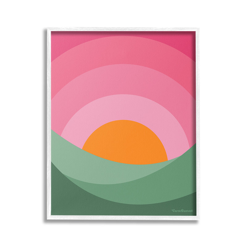 «Pink Landscape», estampe numérique de Carrie Cantwell, Estampe numérique encadrée blanc bord de mer, H 20 po x l 16 po
