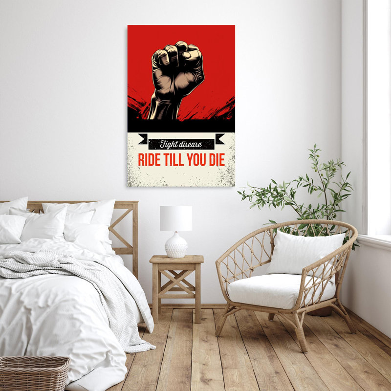 " Fight Disease Ride Till You Die 1 ", 20" H x 16" W x 1.25" D