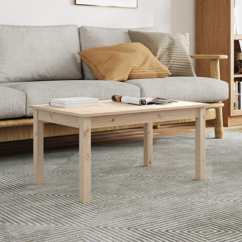 Table basse vidaXL Bois de pin massif, Brun, H 15,75 po x l 31,50 po x P 19,69 po