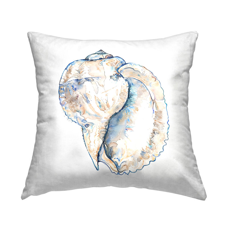 Conch Shell sur un coussin décoratif imprimé par Christine Zalewski