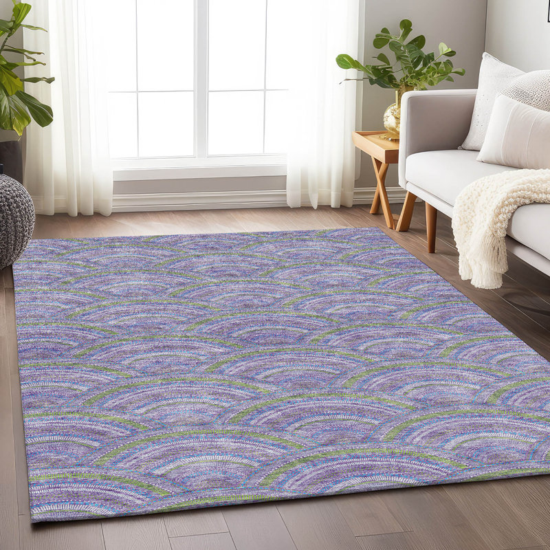 Tapis lavande lavable à la machine de qualité supérieure Prisco, Rectangulaire 3 pi x 5 pi