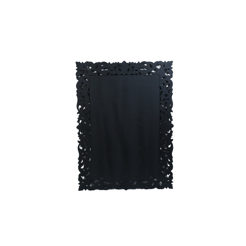 Harleen Solid Wood Flat Mirror, Black