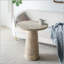 Table d'appoint ronde durable en magnésium 22 po x 22 po x 25,5 po avec base piédestal pour une utilisation polyvalente