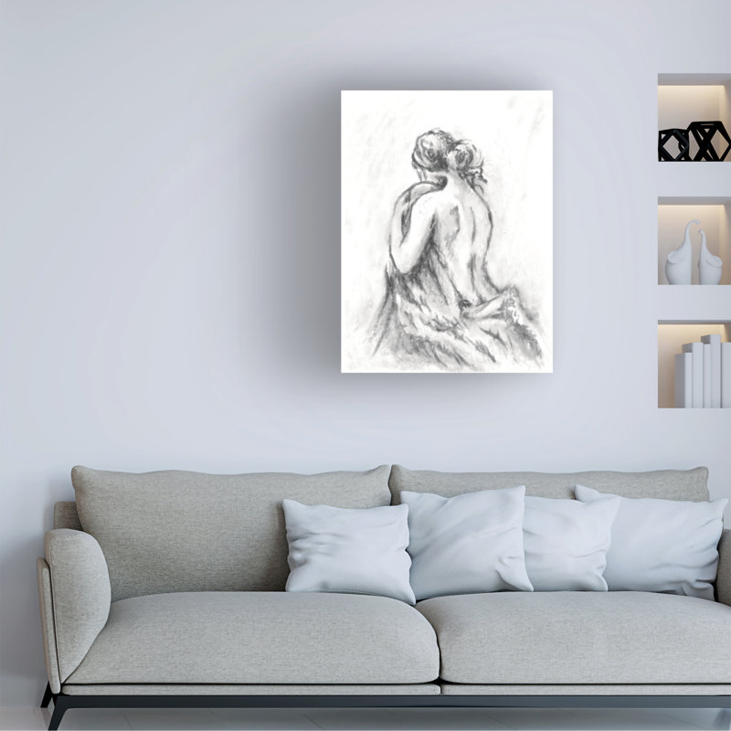 Art sur toile, ligne bolognaise et brossage, H 14 po x l 19 po