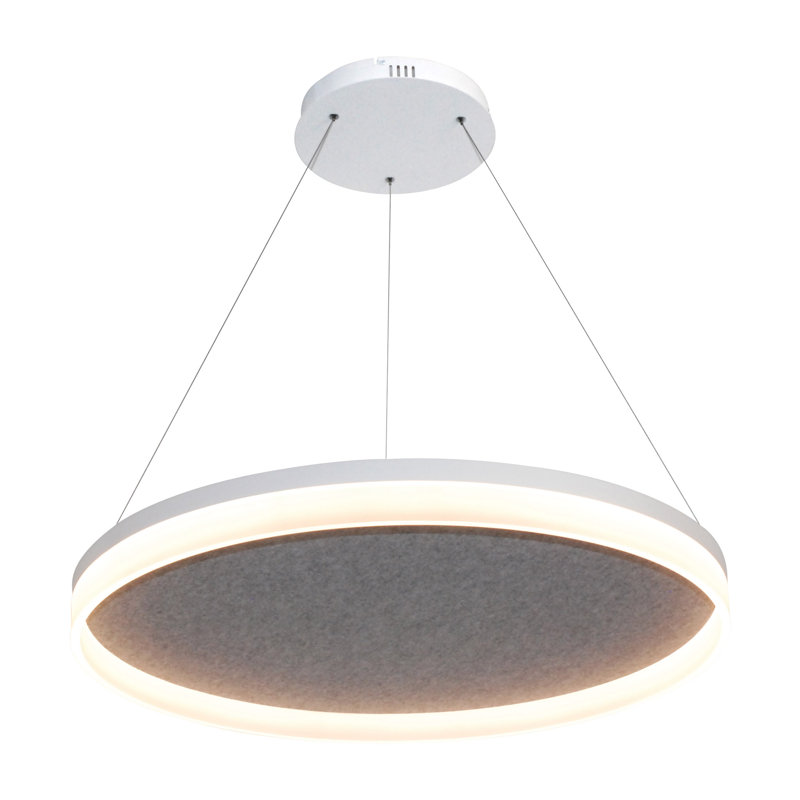 Getz 1 - Light LED Geometric Pendant, Light Grey, 8cm H x 60cm W x 60cm D