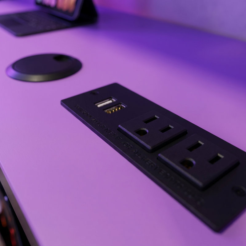 Lit de jour de jeu multifonctionnel avec lumières DEL, bureau intégré, station de charge et rangement - Structure de lit simple extensible