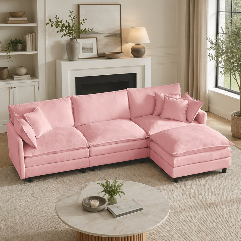 Canapé modulaire en L, Pink