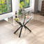 Table de salle à manger moderne en verre trempé de 47,24 po avec plateau en verre trempé et pieds en métal - Design minimaliste contemporain, idéal pour la salle à manger, la cuisine ou les petits espaces -2022185106-2022185118