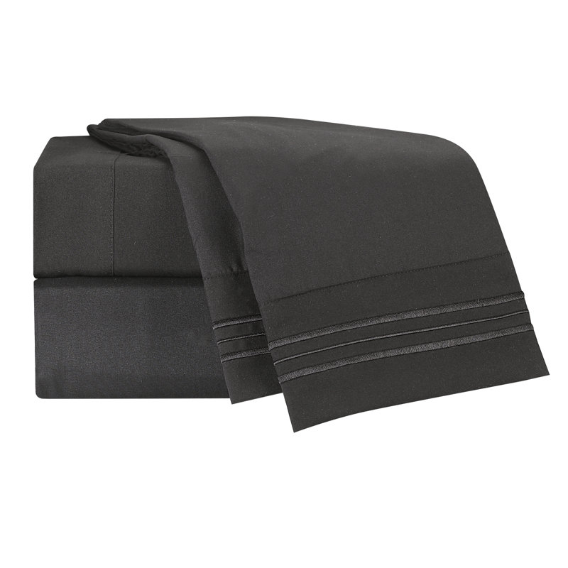Ensemble de draps Setaluna, Double, Noir