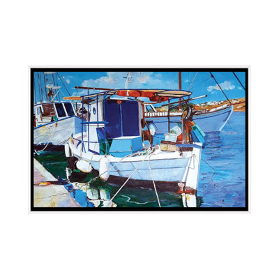 Port de pêche - reproduction d'art murale - toile encadrée