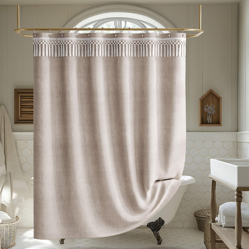 Rideau de douche Taupe Boho Farmhouse
