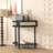 Unique Half Moon Design End Table with Sliding Door,Elegant Semi-circle Entryway
