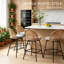 Swivel Upholstered Chenille Bar Stool-2003557762