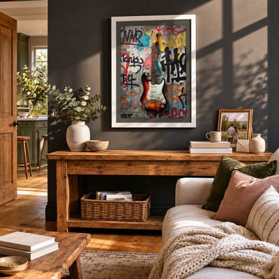 Sunburst Electric Guitar Urban Art - Print
