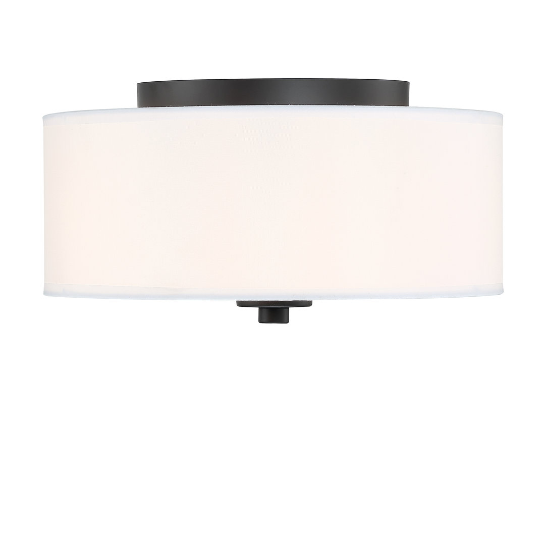 Dondie Flush Mount Ceiling Light Fixture with Fabric Shade Wrought Studio™