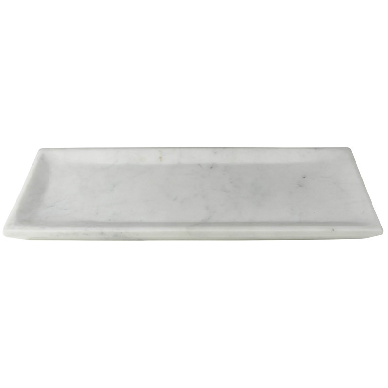 Medium White Marble Rectangle Appetizer Plate