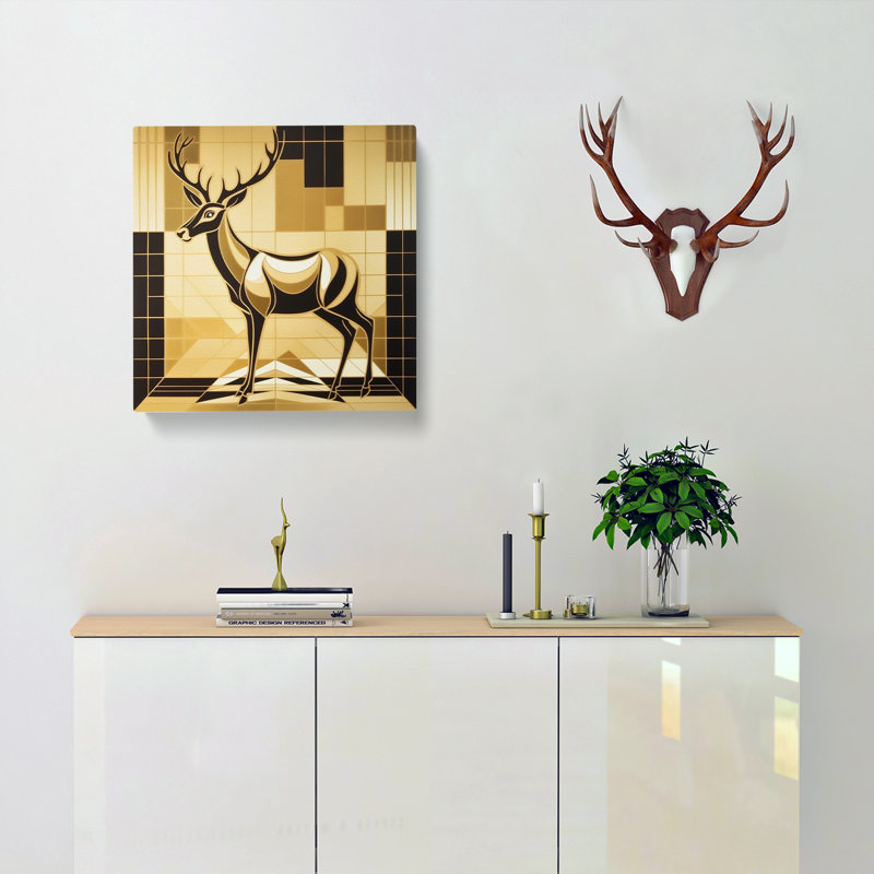 Deer Deco - Wrapped Canvas