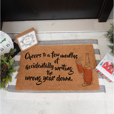 Non-Slip New Year's Outdoor Doormat