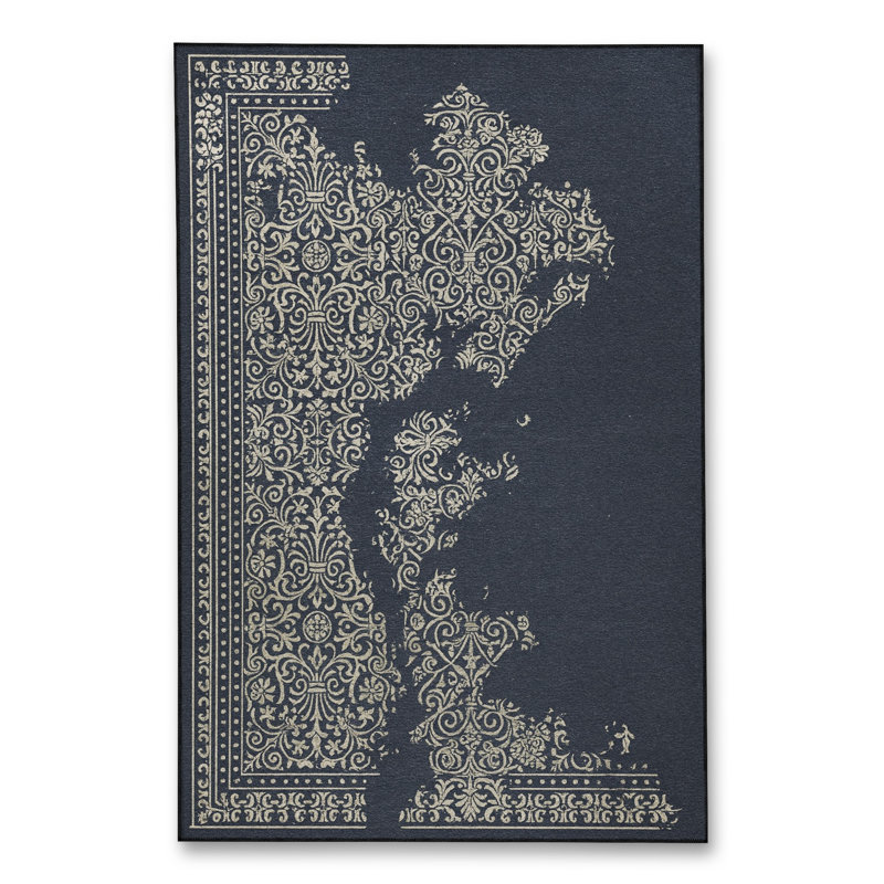 Tapis brun tissé à motif traditionnel lavable Mosso, 3'3" x 4'11"