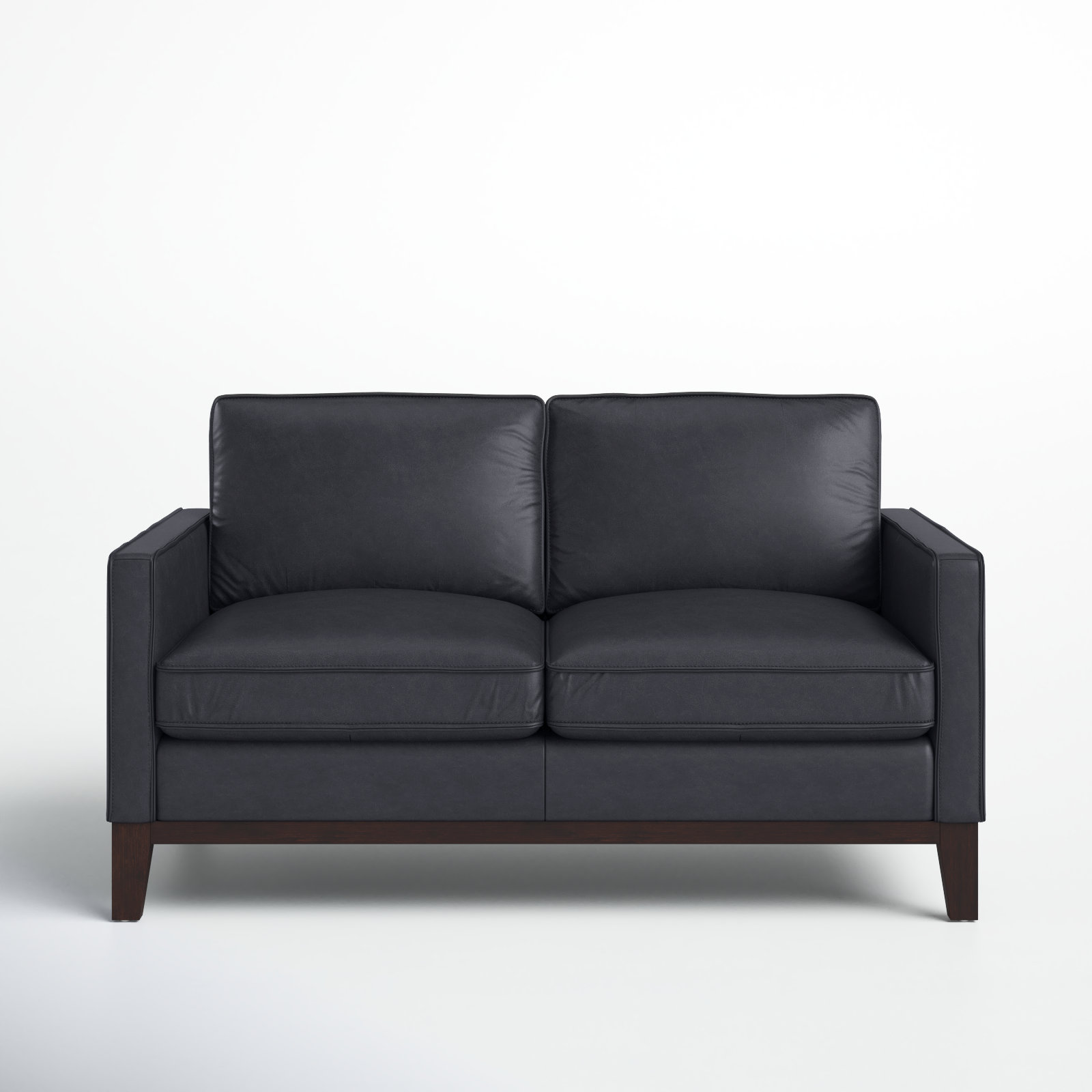 Cascades 59'' Upholstered Loveseat, Gravel Genuine Leather