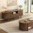 63'' Fluted Tv Stand With Curved Sliding Tambour Doors