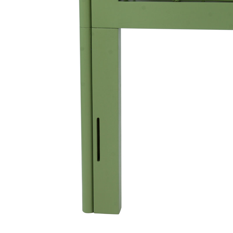 Tête de lit en rotin, Vert, Simple